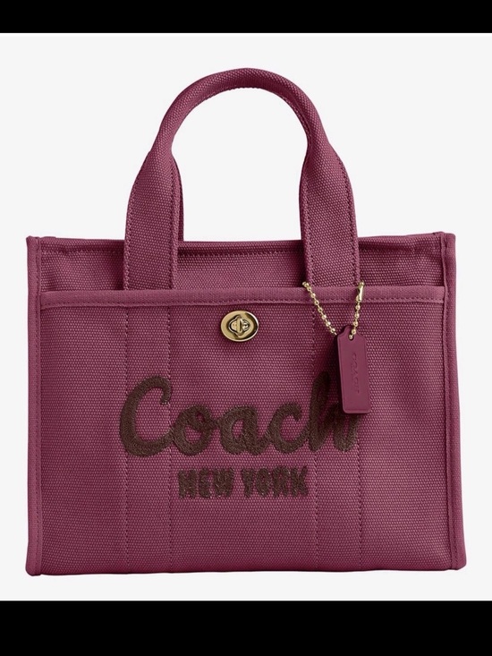 Coach Handbags - Coach Women’s Canvas Cargo Tote with Logo Embroidery 26 Pink/Brass NWT